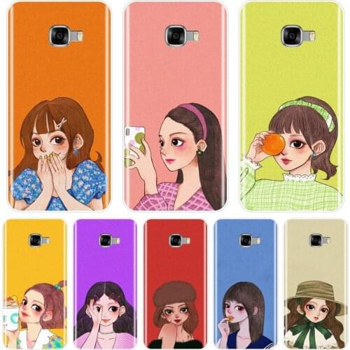 For Samsung Galaxy C9 C7 C5 Pro Case Silicone Pretty Girl Cute Cartoon Soft Back Cover For Samsung Galaxy C5 C7 C8 Phone Case