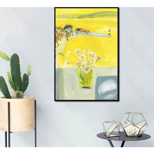 Modern Wall Decoration Sofa Background Mural Bedroom Porch Staircase Hanging Painting Small Daisy Bonsai Frameless Painting