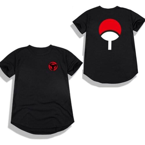 Extended Round hem T-shirt Fashion Hip hop Naruto t shirt Streetwear camisetas hombre Men women Tees shirt
