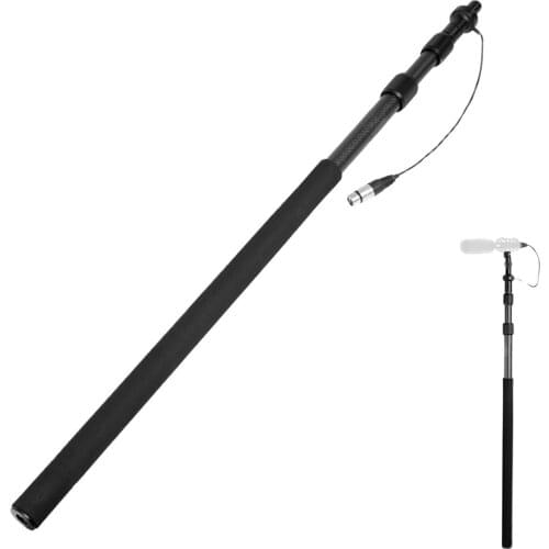 BOYA BY-PB25 On Stage Carbon Fiber Boom Pole with Internal XLR Cable for Video Shotgun Microphones Extension Studio Movie