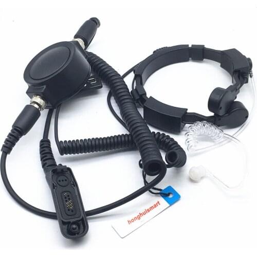 High sensitive Throat Control Air Tube Shoulder Round Big PTT headphone for Motorola P8268 XPR6100/6550/6580 DP4400 DP4408 etc
