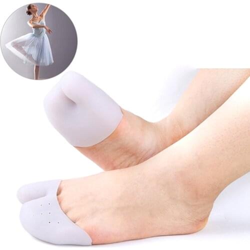 1Pair Toe Protector Silicone Gel Pointe Toe Cap Cover For Toes Soft Pads Protectors For Ballet Shoes Feet Care Tools