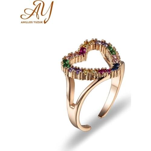 Anillos Yuzuk Multicolour Heart Ring Solitaire 925 Sterling Silver Rings For Women Engagement Ring Silver 925 Gemstones Jewelry