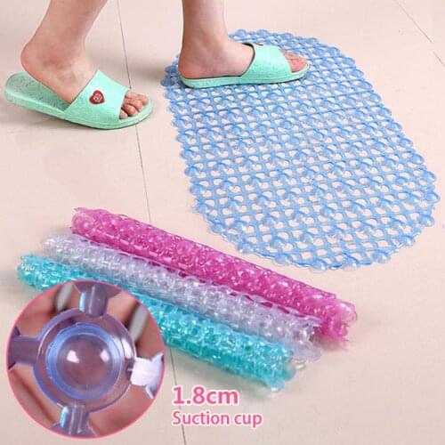 1PC 67x37cm PVC Anti-Slip Anti-mould Bath Mat With Sucker Bathtub Anti-Bacterial Shower Pad Bedroom Soft Massage Pad Multi-Color