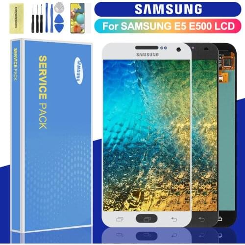 100% Original For Samsung Galaxy E5 LCD Touch Digitizer Sensor Glass Assembly E500 Display E5000 E500F E500H E500M LCD
