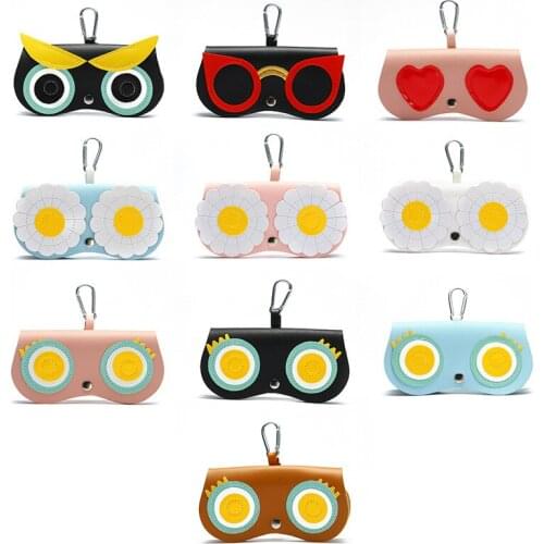 2021 Stylish Women PU Leather Cute Cartoon Portable Eye Glasses Case Glasses Storage Protection Sunglass Box Eyewear Pouch