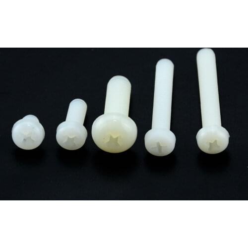 50PCS M2*4 5 6 8 10 12 Metric Threaded Nylon Plastic Phillips Pan Head Cross Round Screw Bolt Length 4mm-12mm M2x4 M2x6 M2x12
