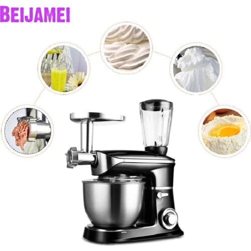 Beijamei Bread Dough Mixer Kneading Eggs Blender 6.5L Kitchen Stand Food Milkshake/Cake Mixing Machine meat grinder juicer