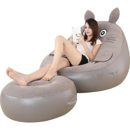 Single Person Sofa Lazy Fashion Casual Inflatable Sofa Cute Creative Cartoon Sofa Lunch Break Chair Folding Tatami