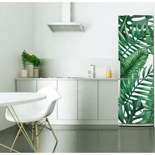 DIY creative forest leaves Waterproof SelfAdhesive Refrigerator Sticker Door Cover Wallpaper kitchen wall sticker
