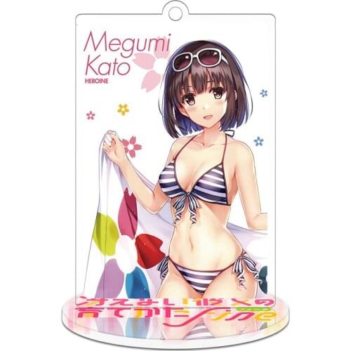 Height 9cm Saenai Heroine no Sodatekata Anime Action Figure Toy Acrylic Keychain Decorative Ornaments