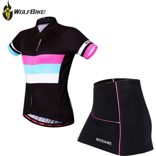 Ladies Cycling Clothing Sets Short Sleeve Womens Cycling Jersey & Mini Skirt Kit Mtb Bike Bicycle Clothing Ropa Ciclismo