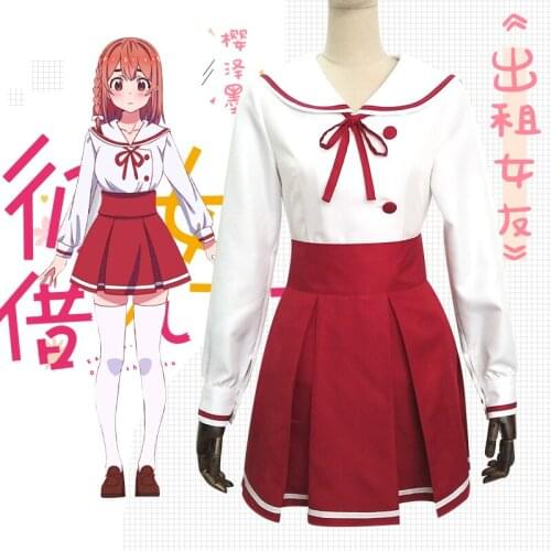 Anime Rent A Girlfriend Kanojo Okarishimasu Sakurasawa Sumi Cosplay Costume Women School Uniform Dress Halloween Carnival Outfit