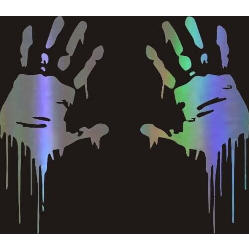 Blood Hand Car Sticker 3D Car Cartoon Vinyl Sticker Reflective Vinyl Car Decal Wholesale Car Styling Accessories