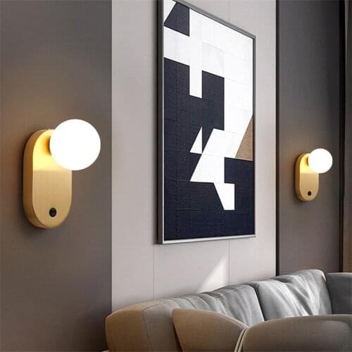 Copper bedside luxury glass oval wall lamps Nordic bedroom modern aisle corridor living room study wall sconces lights fixtures