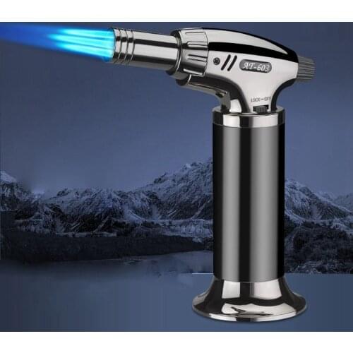Metal Windproof Three Flame Torch Outdoor Camping Kitchen BBQ Baking Lighter Butane Gas Jet Lighter Cigarette Cigar Lighters