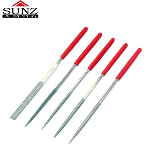 Shengzuan 5Pcs 4x160mm Diamond Needle File Set Rasp Lapidary Ceramic Wood Sharpening
