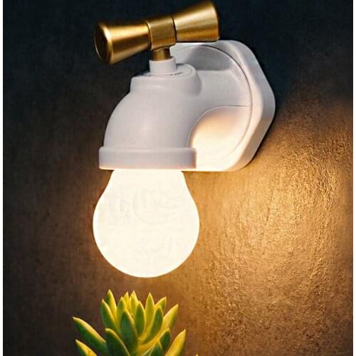 Strange new faucet creative LED voice-activated night light cabinet porch atmosphere induction corridor USB charging night light
