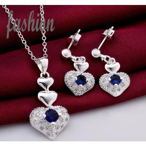 New Design silver plated Jewerly Set,Cheap Inlaid Stone Womens Jewelry Bridal Party sets Hot Sale SMTS772 rings