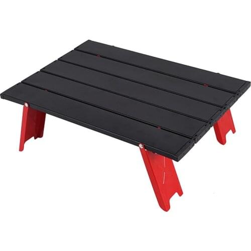 NEW Mini Black Outdoor Aluminum alloy Folding Table Furniture Barbecue Camping Tent Household Bed Collapsible Computer Desk
