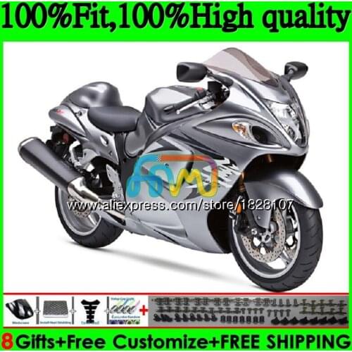 Injection For SUZUKI Hayabusa GSXR 1300 GSXR1300 08 13 14 15 16 57BS.98 GSX-R1300 2008 2013 2014 2015 2016 Fairing Grey silvery