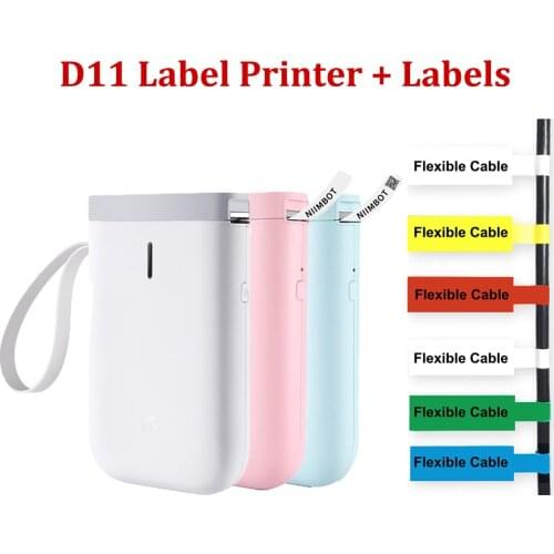 1Pcs Niimbot Labeler with 2Rolls Cable D11 Price Sticker Portable BT Thermal Label Printer for Home and Office