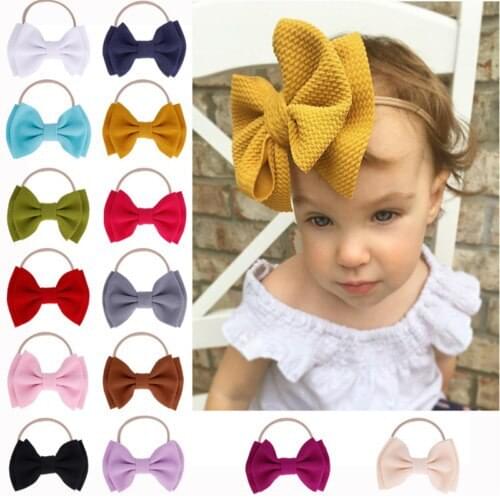 Pudcoco 1 PC Infant Baby Girl Cute Bow Headband Newborn Headwear Headdress Hair Band