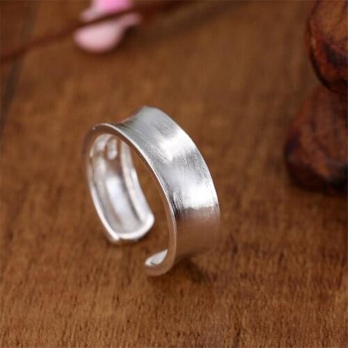 2019 new korean style wide smooth Tibetan sliver adjustable rings Scrub peace urne mariage islamic israel free shipping JZ162