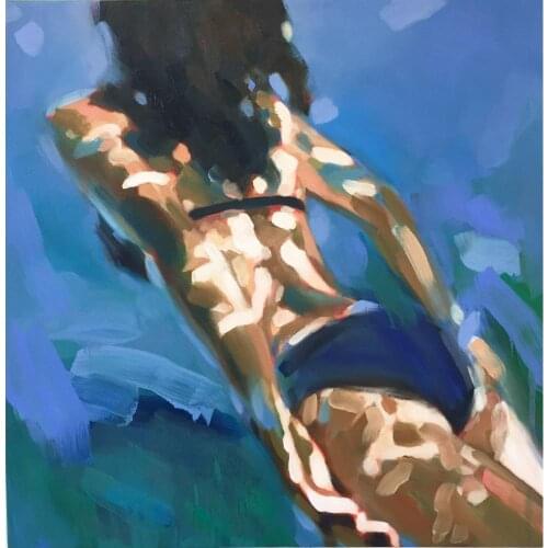 Hand painted Figure oil painting modern art abstract swimming Lady paintings woman beautiful artwork for wall decor