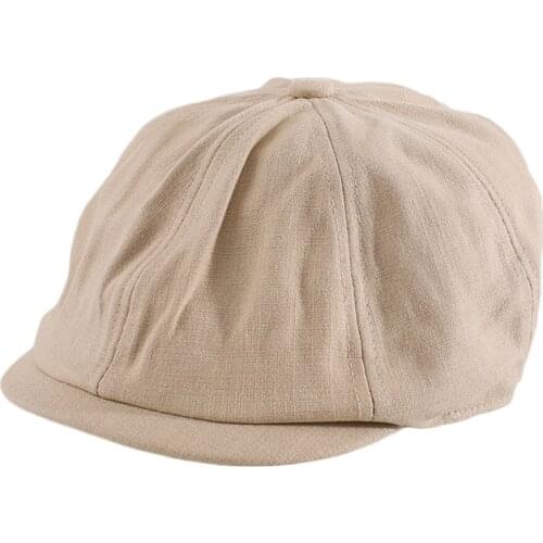 Spring and Summer Casual Men Flat Summer Linen Beret Hat Woman Blue Breathable Cap Duckbill Driving Hats Forward Cap