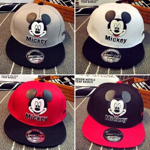 Beanie New Autumn Baby Boy and Girl Hat Cartoon Print Baby Pure Cotton Spring and Autumn Boy and Girl Mickey Cartoon Hip Hop Hat