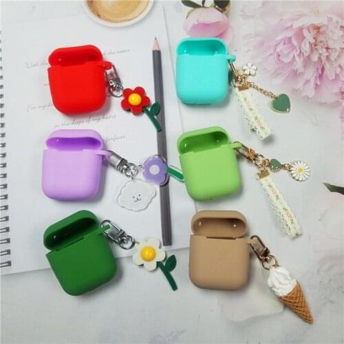 Cute Pendant Silicone Cases For Apple Airpods 1/2 Protective Case Bluetooth Wireless Earphone Cover For Airpods Charging Box