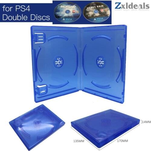Replacement Case For PS4 Game Double Disc Spare Blue Game Blu-Ray Box 2 CD