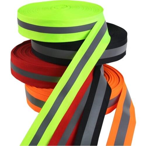 5Yards 20mm Reflective Bands Safety Silver Reflective Sew on Fabric Reflector Tape Strap Vest Webbing Warning Belt