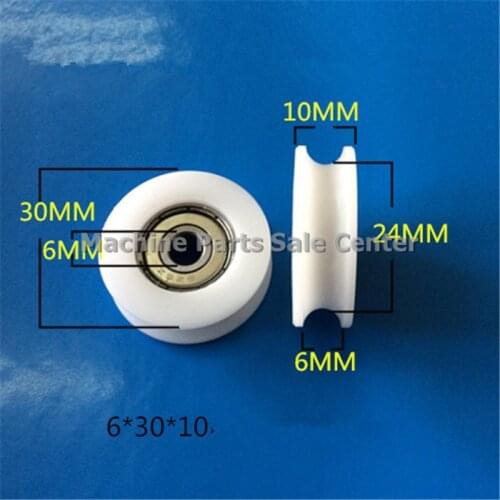 SWMAKER 6*30*10-6mm U type plastic nylon package pulley with bearing 625 for flat Flat roller wheel