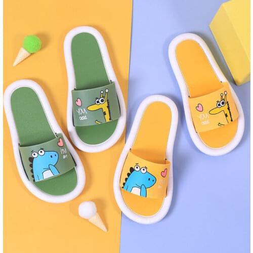 Cartoon Chat Deer Kids Slippers Summer Non-Slip Anti-noise Home Indoor Children Slippers Girl Boy Leisure Cute Bathroom Shoes