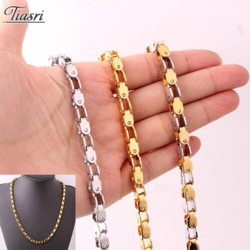 Tiasri 5mm Aesthetic Gothic Jewelry Men Women Necklace on The Neck Collar Choker Hip-Hop Punk Stainless Steel Accessories Gifts