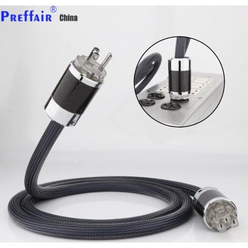 Hi-End Audio Carbon fiber Rhodium plated AC US power plug OFC 4Square power cable