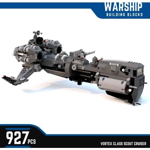 Warship Vortex Class Scout Cruiser Military Building Blocks Sea Investigation Ship Bricks Ironclad Boat Assemble Toys for Kids