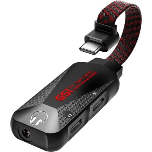 Y1AE GS1 Chicken Game Phone Sound Card 3 in 1 Mobile Phone Game Sound Card with Charger Adapter USB-C Type-C to 3.5mm Fast