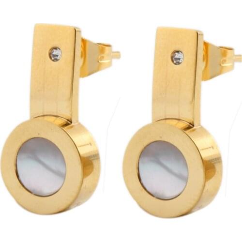 Europe and America 2015 New Beautiful Fashion Gold Shell Earrings Elegant Stud Earrings For Women