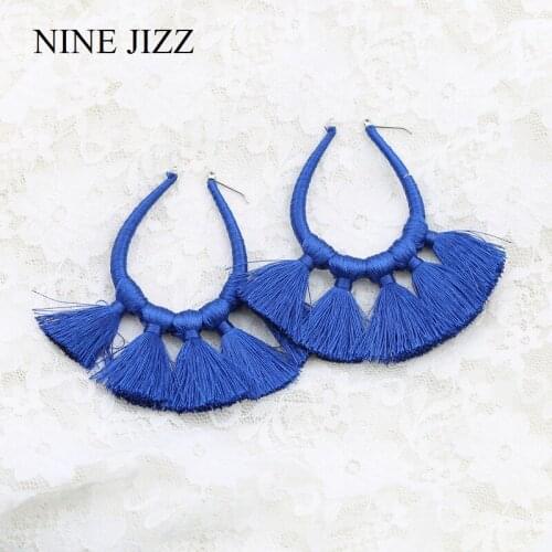 NINEJIZZ Tassel Earrings Bohemia Layered Fringed Personality Earrings For Women Several Elements Silk Earrings Ladies Jewelry