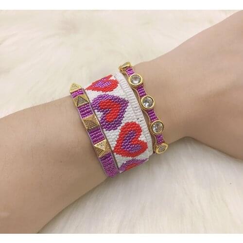 BLUESTAR Bracelet MIYUKI Bead Bracelet For Women Heart Handmade Jewelry Crystal Bead Pulseras Mujer Moda