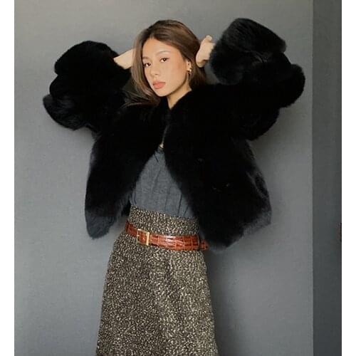 Female Natural Fox Fur Coat Winter Fashion Womens Real Fur Overcoat ladies Jacket 2020