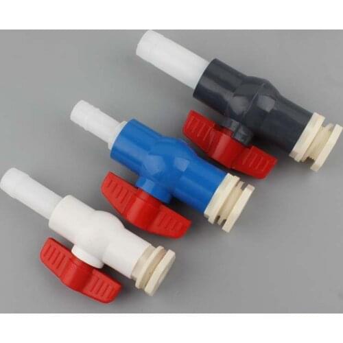 1/2'' 3/4'' ABS Fish Tank Pipe Joints 20/25mm Valve Aquarium Water Tank Outlet Inlet Hose Connectors Water Tower Bucket Fittings