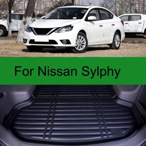 For Nissan Sylphy 2012-2019 1PC Car Styling Cargo Liner Car Trunk Mat Carpet Interior Floor Mats Leather Pad Auto Accessories