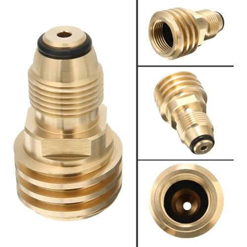 1Pc Brass Converts Propane Tank Adapter Replaceable POL Service Valve to Outlet Brass Home Garden Watering BBQ Accessories
