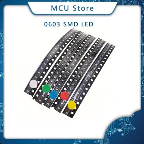100PCS 0603 SMD LED diodes light yellow red green blue White Hot sale