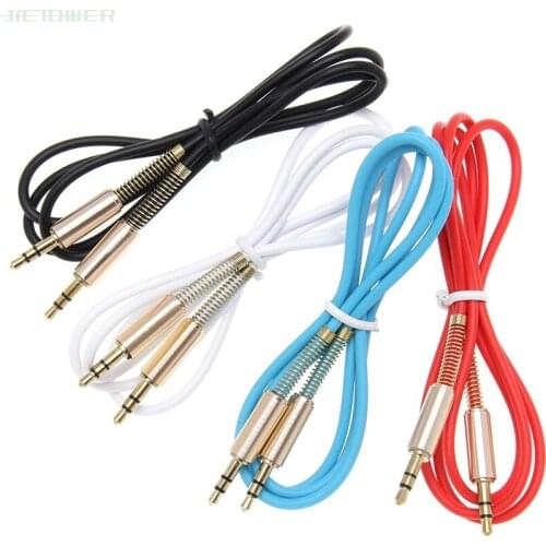 100pcs 3.5mm Jack Stereo 3.3ft Audio Cable Male to Male Aux Cable Wire Cord with 2 side Spring Protective protection Cover New