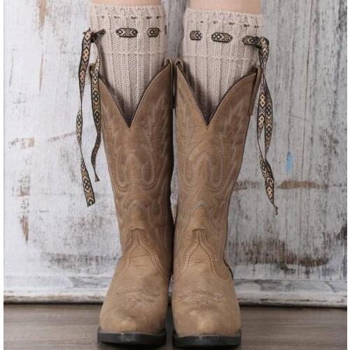 120pairs/lot new coming striped knitted leg warmer with drawstring/draw cord boot cuff